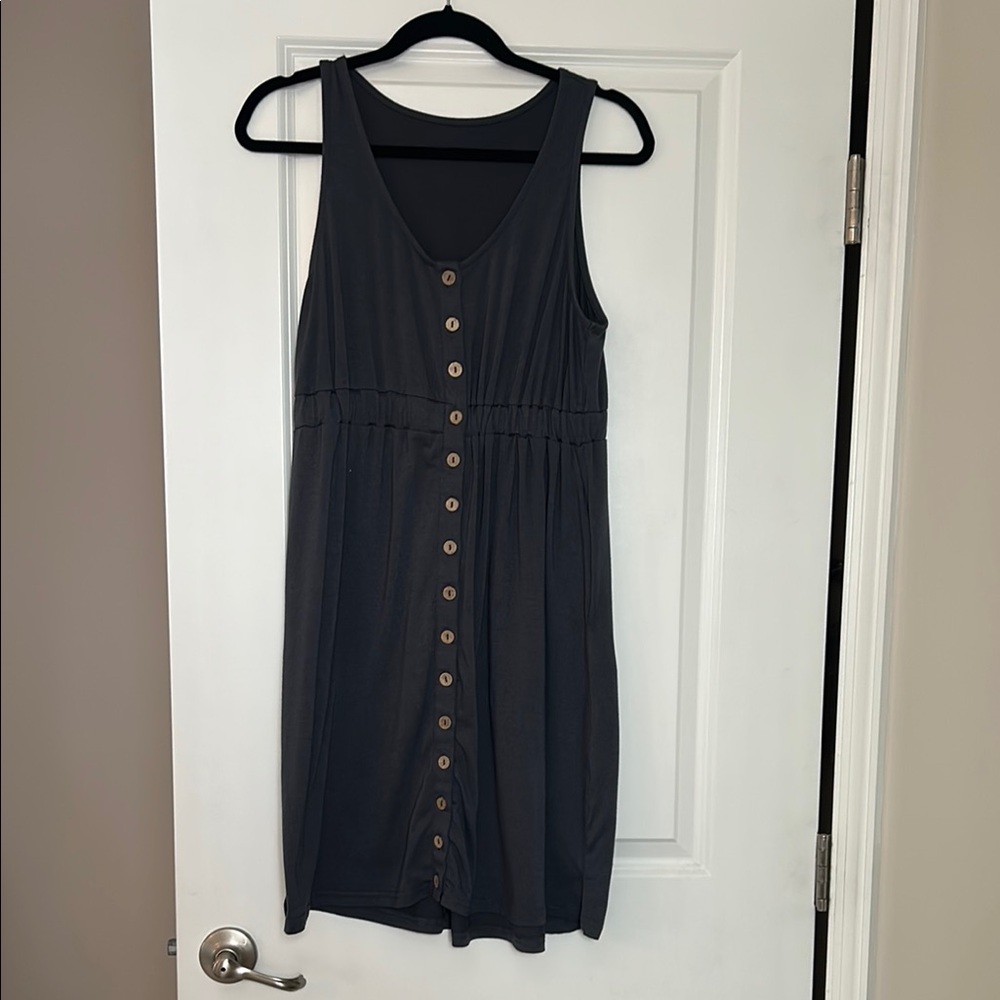 Black Sleeveless V-Neck Midi Sundress